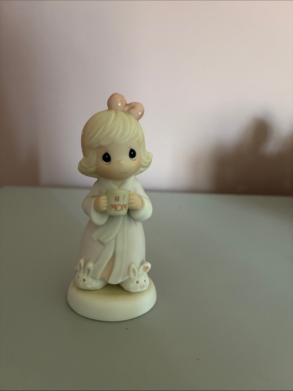 Porcelain Figurine Holding “#1 Mom” thank you for the times we share